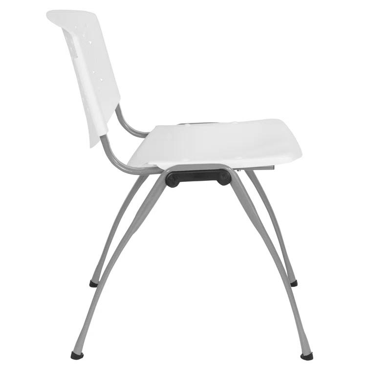 Flash Furniture Memphis 880 lb. Capacity Plastic Stack Chair with Powder Coated Frame