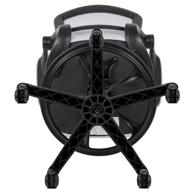 Mid-Back Mesh Ergonomic Drafting Chair with Foot Ring and Flip-Up Arms