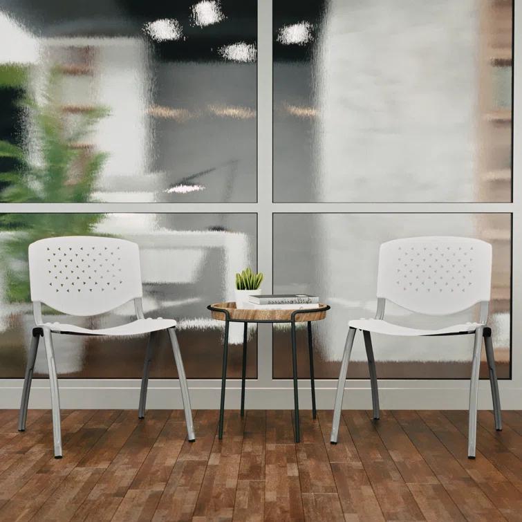 Flash Furniture Memphis 880 lb. Capacity Plastic Stack Chair with Powder Coated Frame