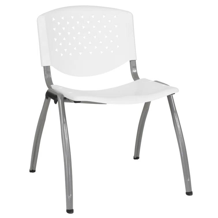 Flash Furniture Memphis 880 lb. Capacity Plastic Stack Chair with Powder Coated Frame
