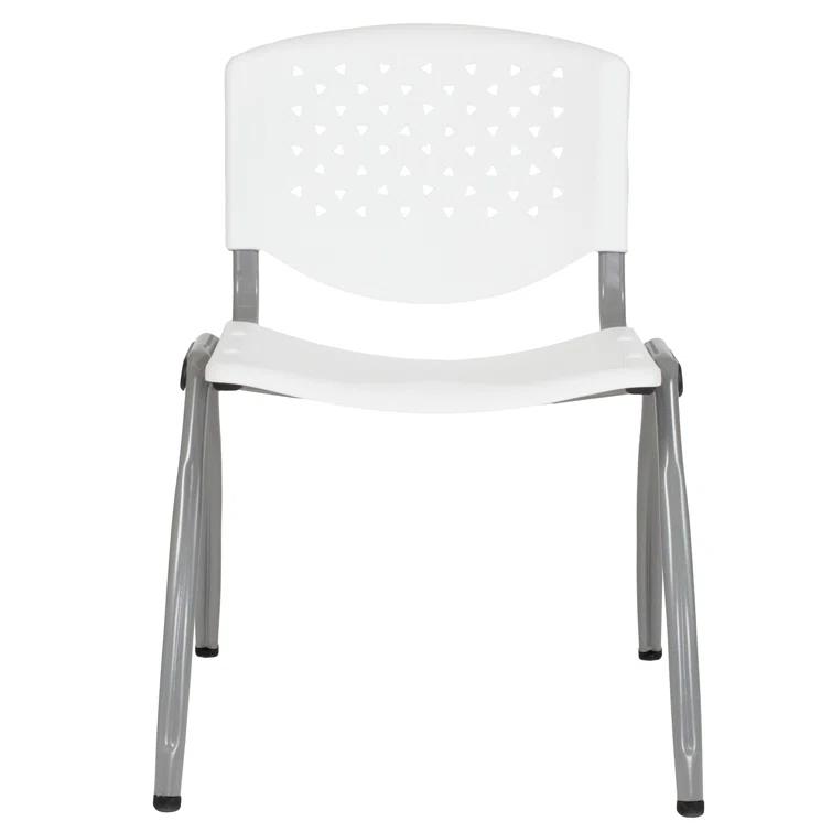 Flash Furniture Memphis 880 lb. Capacity Plastic Stack Chair with Powder Coated Frame