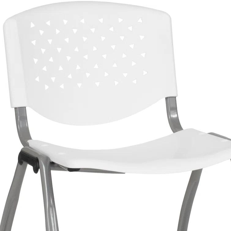 Flash Furniture Memphis 880 lb. Capacity Plastic Stack Chair with Powder Coated Frame