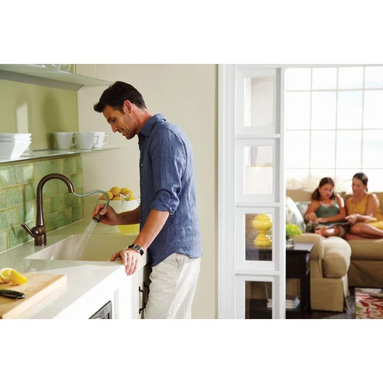 Moen Arbor One Handle High Arc Pulldown Bar Faucet with Reflex Technology