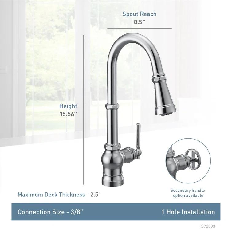 Peterson One-Handle Pull Down Single Handle Kitchen Faucet with Power Boost