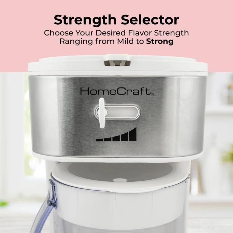 HomeCraft 3-Quart White Stainless Steel Café' Ice Iced Coffee and Tea Brewing System