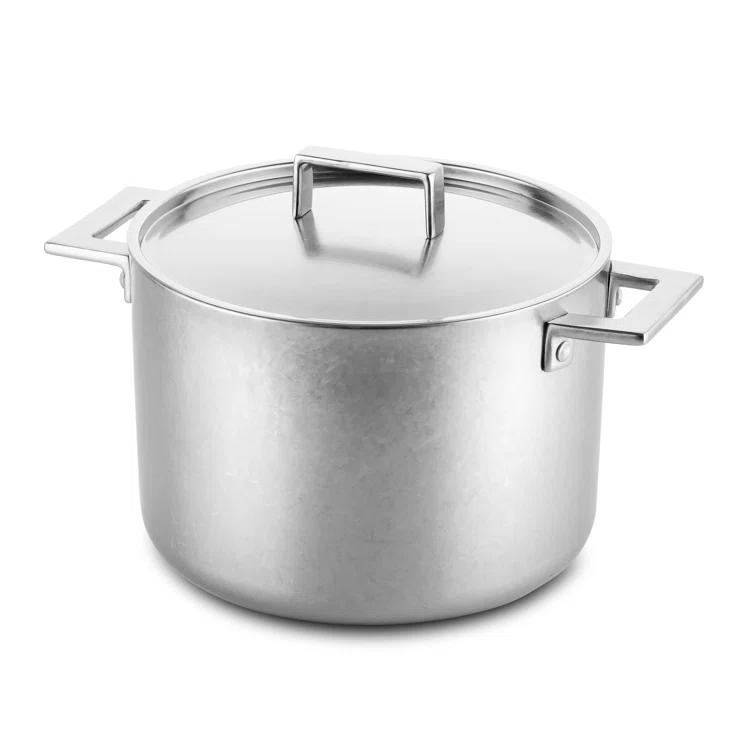 MEPRA Deep Pot with Lid Attiva Pewter Stainless Steel