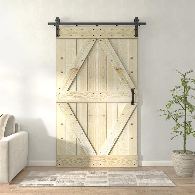 Coast Sequoia 84"H Embossing Bi-Fold Barn Door With Sliding Hardware Kit