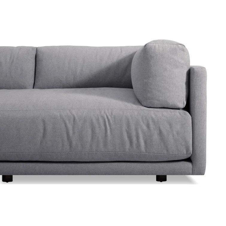Sunday 82" Agnew Gray Textured Basketweave Cotton Blend Sofa