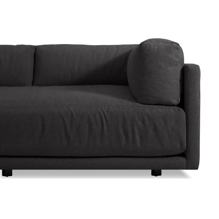 Sunday 82" Agnew Gray Textured Basketweave Cotton Blend Sofa