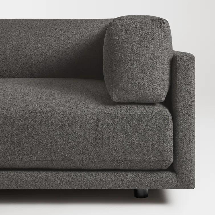 Sunday 82" Agnew Gray Textured Basketweave Cotton Blend Sofa