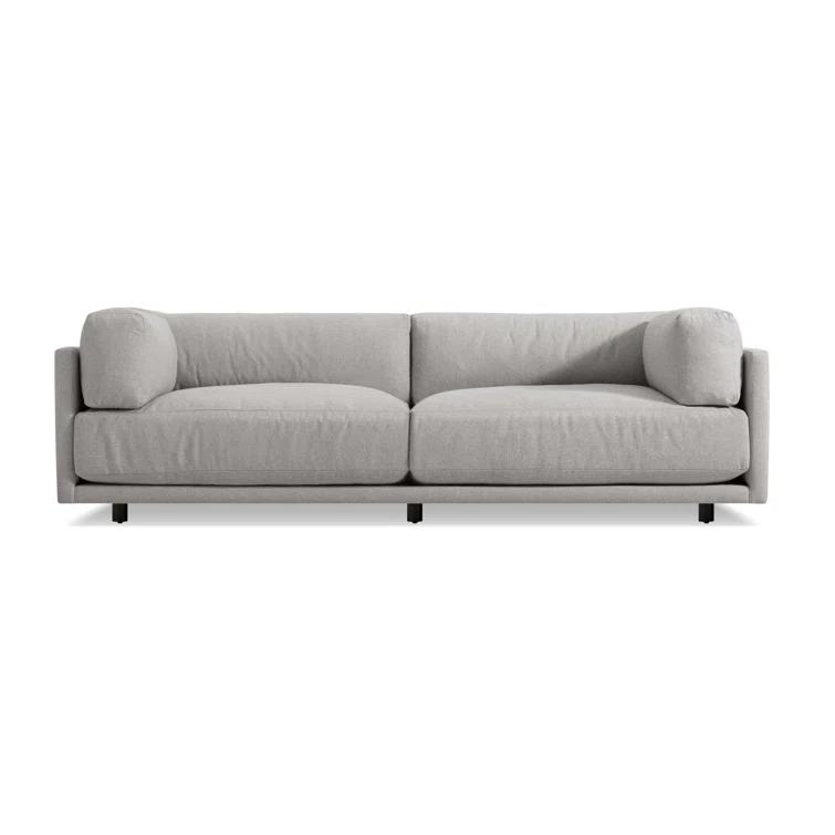 Sunday 82" Agnew Gray Textured Basketweave Cotton Blend Sofa