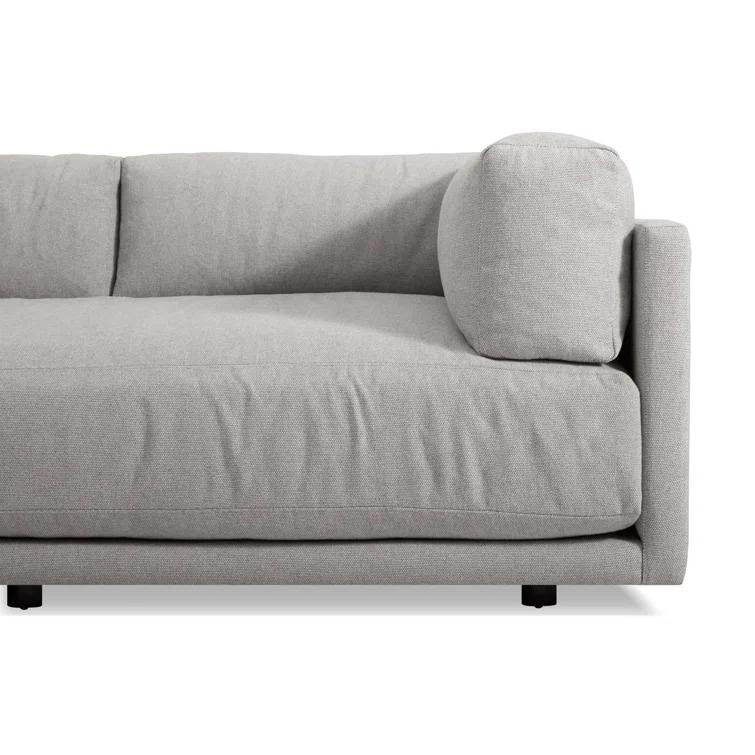 Sunday 82" Agnew Gray Textured Basketweave Cotton Blend Sofa