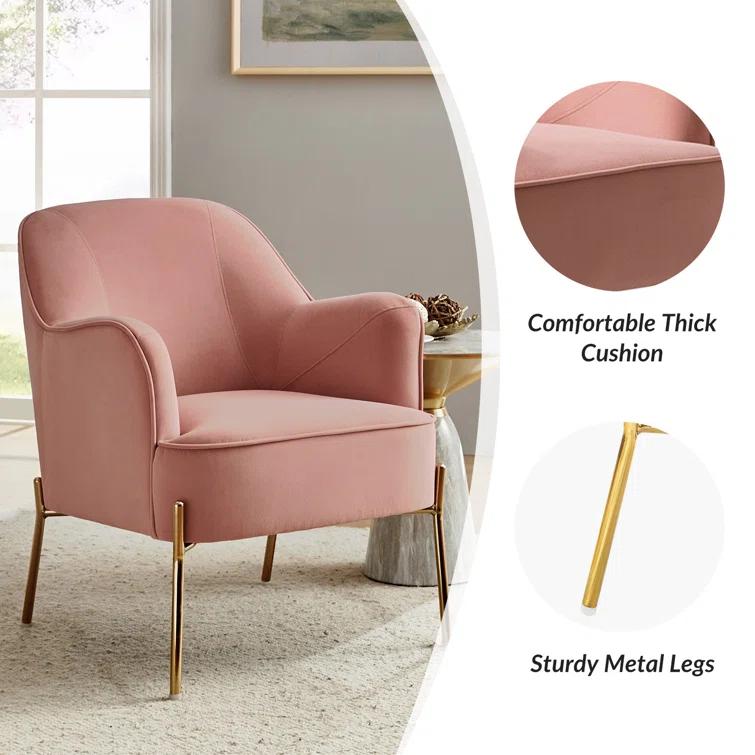 Cleo 26" Wide Contemporary Chair with Recessed Arms