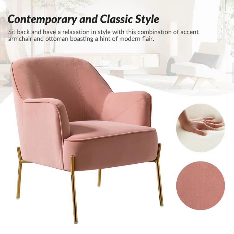 Cleo 26" Wide Contemporary Chair with Recessed Arms