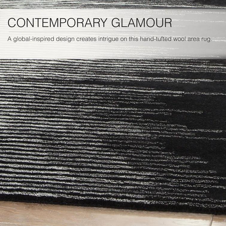 Jaipur Living Soft 9x12 Large Area Rug, Abstract, Black/Cream