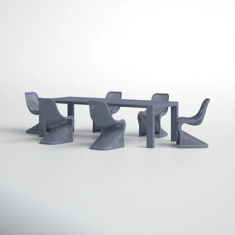 Farrah 118.1'' Rectangular 6 - Person Outdoor Dining Set