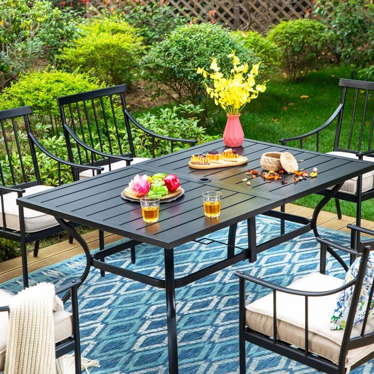 Argyri 6 - Person 60" Long Dining Set with Cushions
