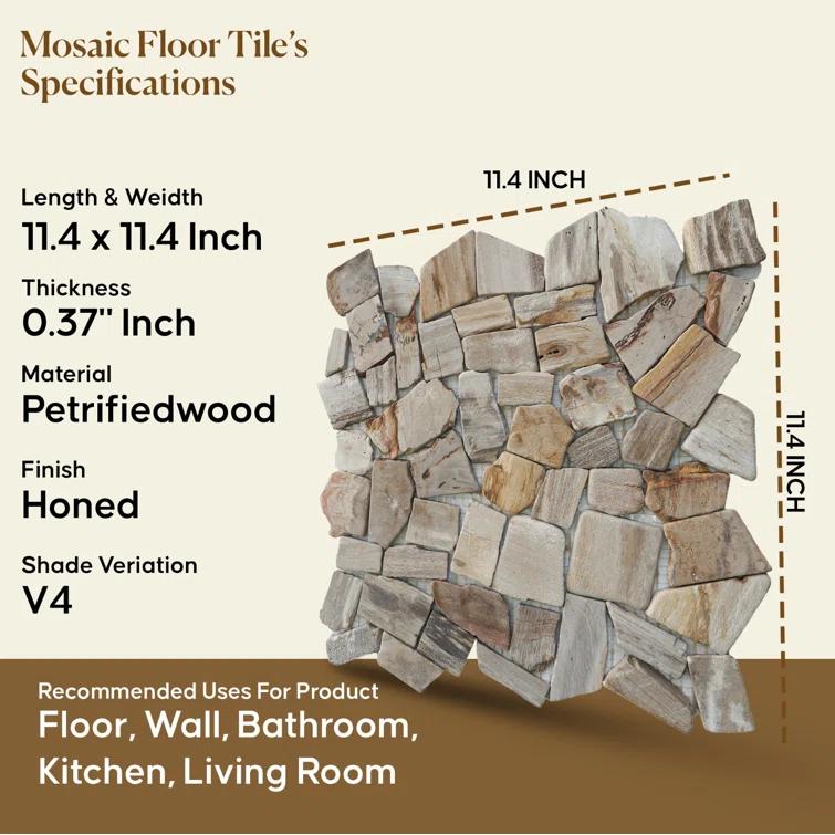 Utah 11.4" x 11.4" Natural Stone Random Mosaic Wall & Floor Tile