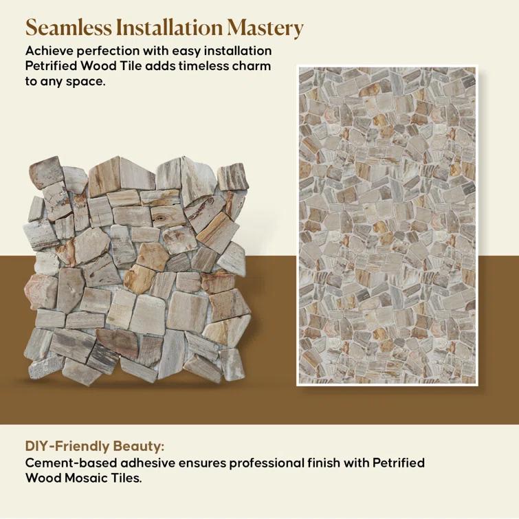 Utah 11.4" x 11.4" Natural Stone Random Mosaic Wall & Floor Tile