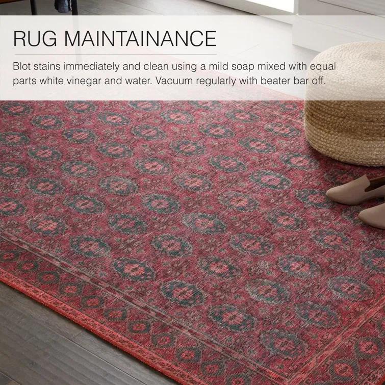 Kate Lester + Jaipur Living Machine Washable Kalinar Power Loom Performance Dark Red/Blue Rug