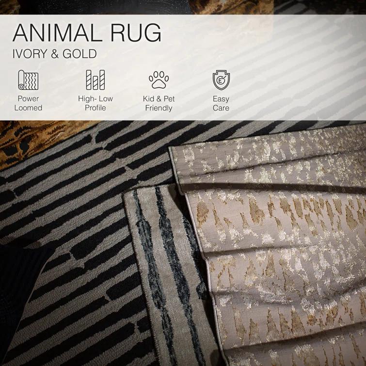 Malilla Animal Print Beige Area Rug