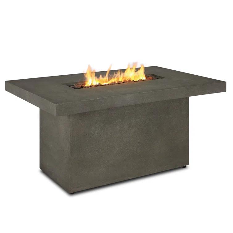 Ventura Rectangle Chat Height Gas Fire Table by Real Flame