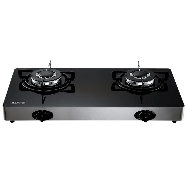 VEVOR 24" Black Natural Gas 2 Burner Cooktop