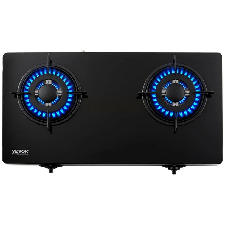 VEVOR 24" Black Natural Gas 2 Burner Cooktop