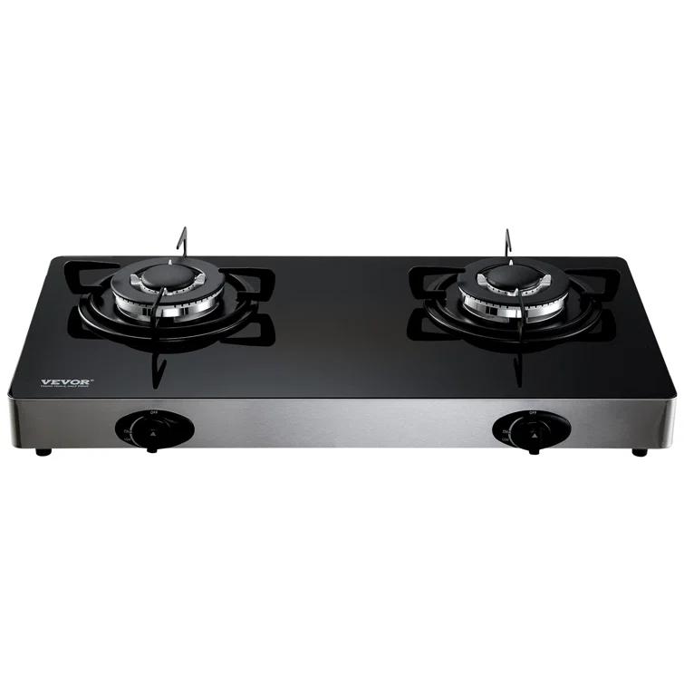 VEVOR 24" Black Natural Gas 2 Burner Cooktop