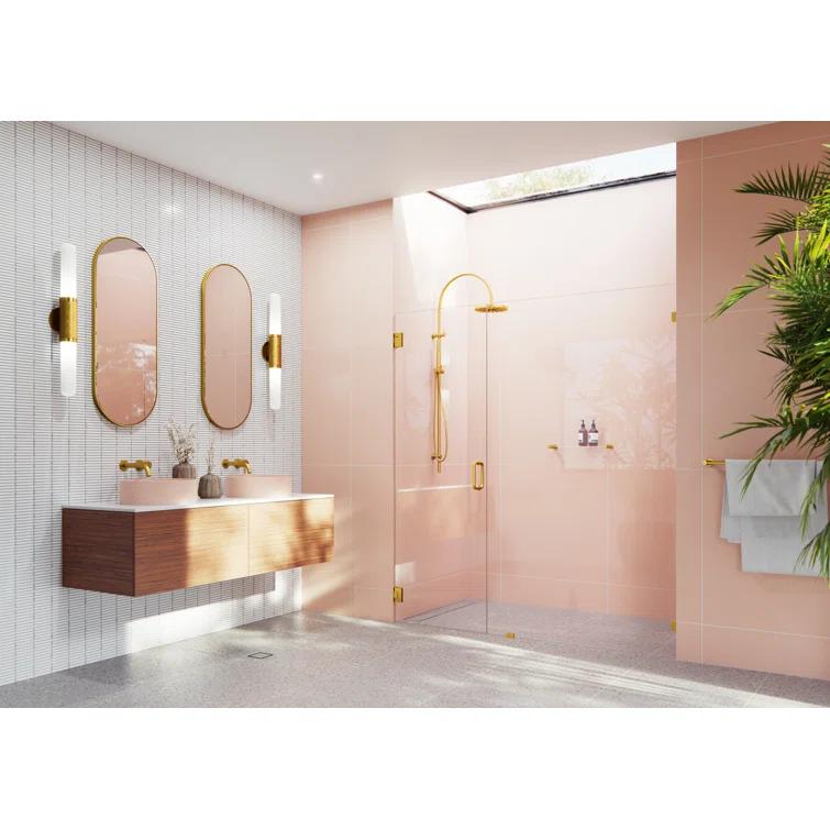 Illume 75.5 in. x 78 in. Fully Frameless Wall Hinge Shower Door