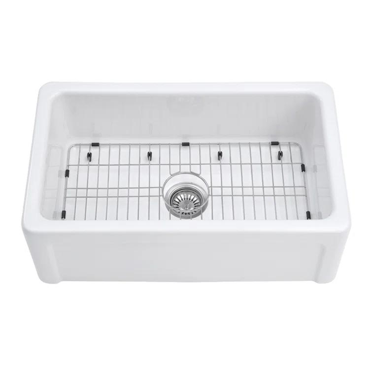 Kingston Brass Kaolin 30-Inch Fireclay Farmhouse Kitchen Sink
