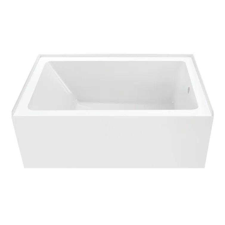 Kingston Brass Aqua Eden 54-Inch Acrylic Rectangular 3-Wall Alcove Tub
