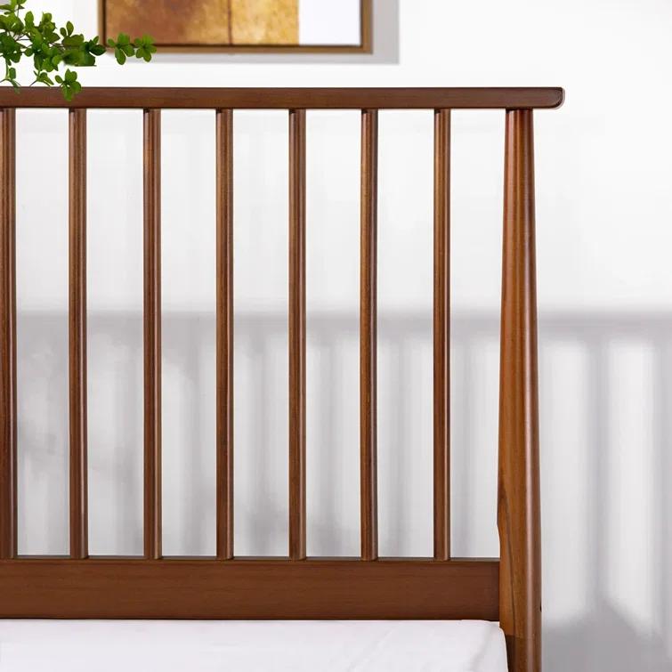 Rashay Mid-Century Modern Solid Wood Spindle Platform Bed