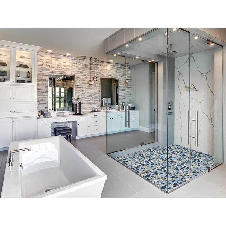 Blue Porcelain Pebbles / Rocks Wall & Floor Tile