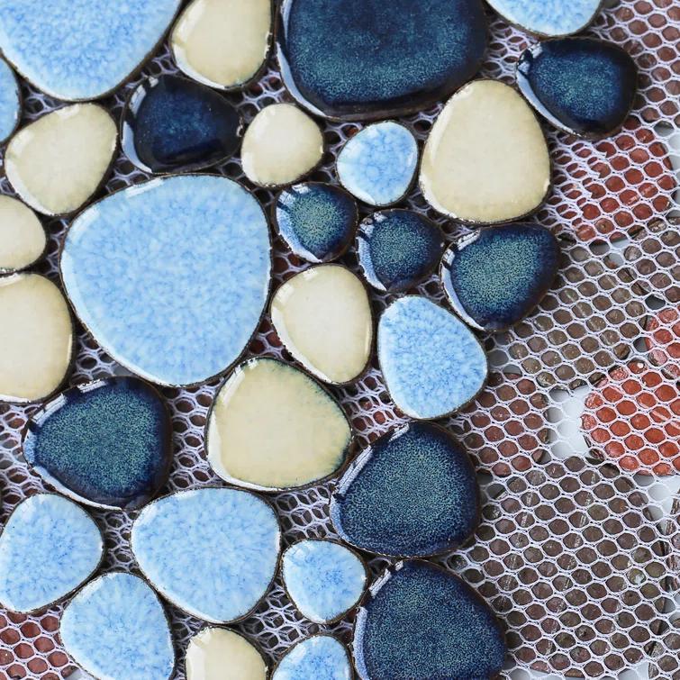 Blue Porcelain Pebbles / Rocks Wall & Floor Tile
