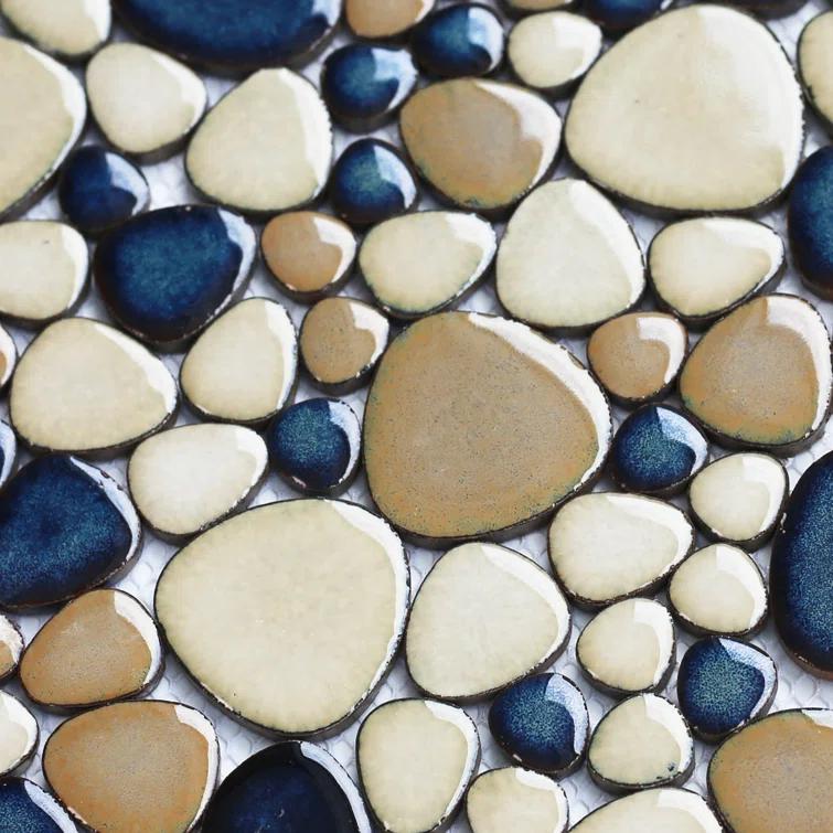 Blue Porcelain Pebbles / Rocks Wall & Floor Tile