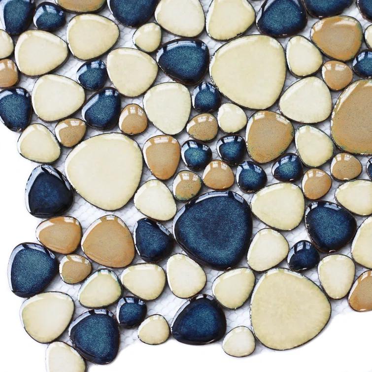 Blue Porcelain Pebbles / Rocks Wall & Floor Tile