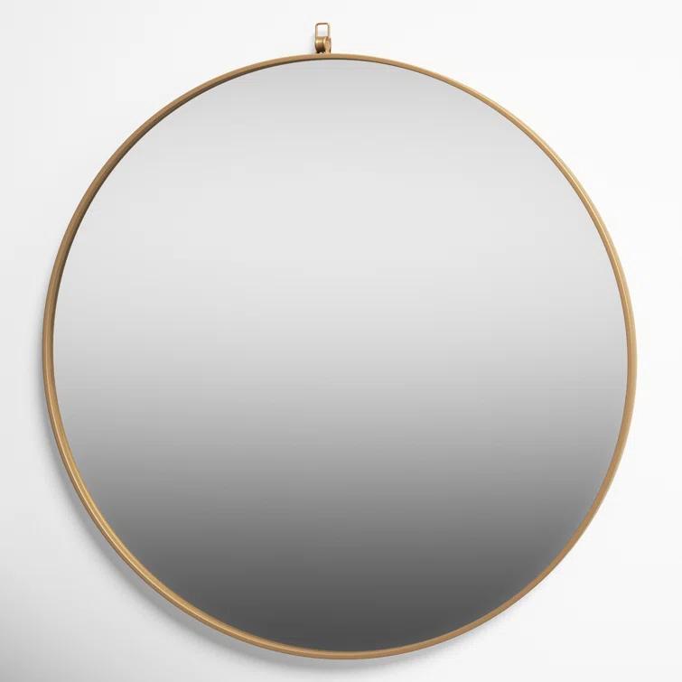 Cassie Metal/Manufactured Wood Round Wall Mirror