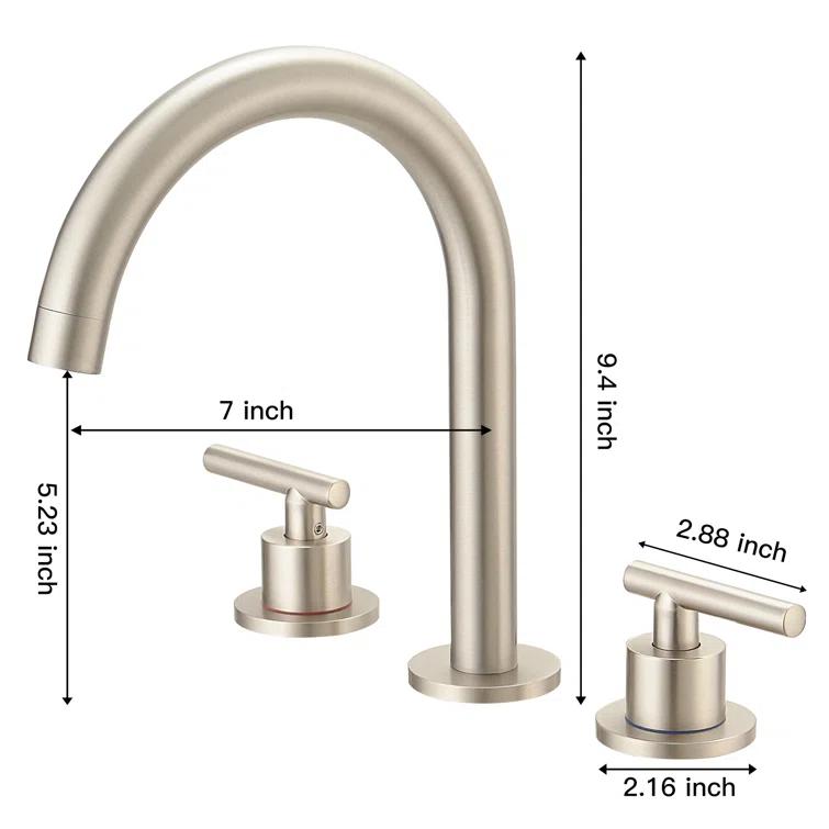 Widespread 2-handle Bathroom Faucet with Drain Assembly