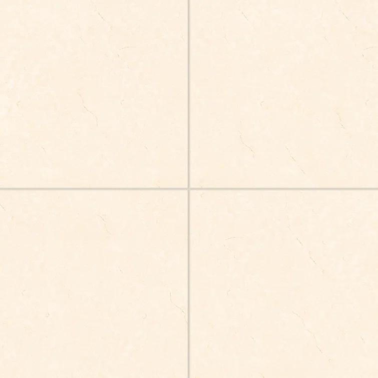Bedrosians Shandar 24" x 24" Porcelain Marble Look Wall Floor Use Tile Crema Marfil Light