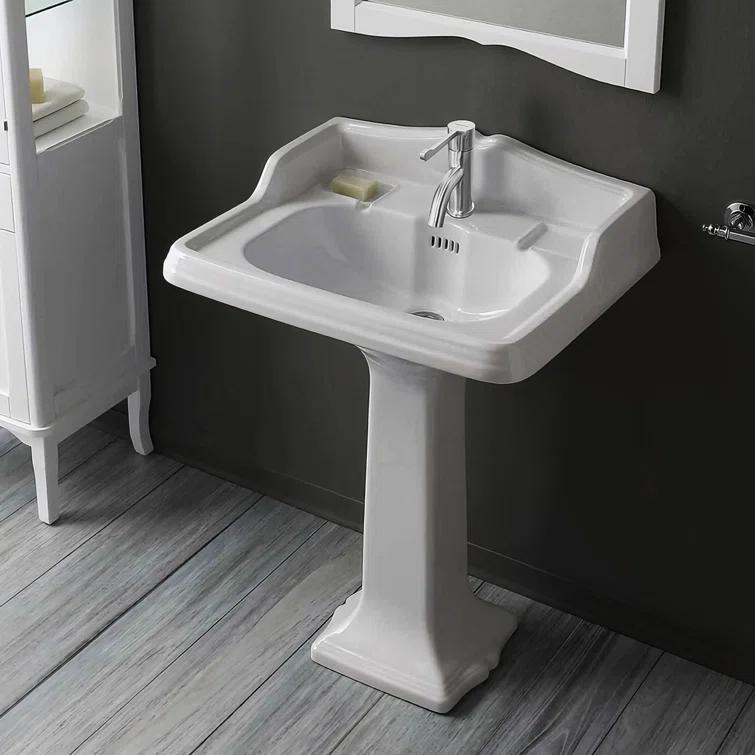 Whitehaus Collection Stainless Steel Extended Single Lever Bathroom Faucet with Pop-up Drain