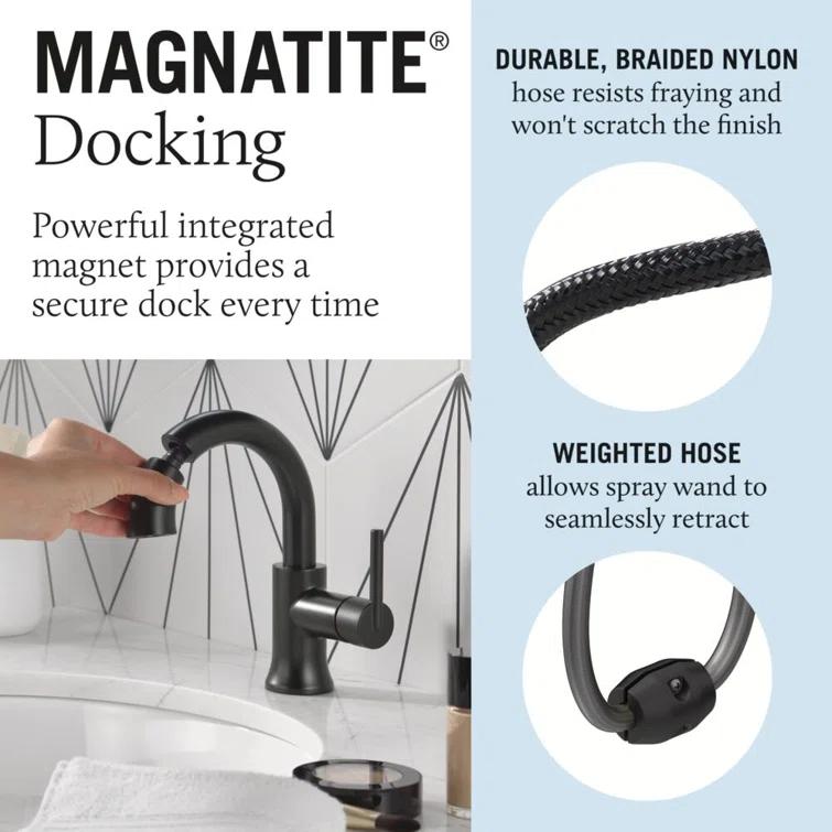 Trinsic Single Hole Pull Out Sprayer Bathroom Faucet, Single Handle Bathroom Sink Faucet