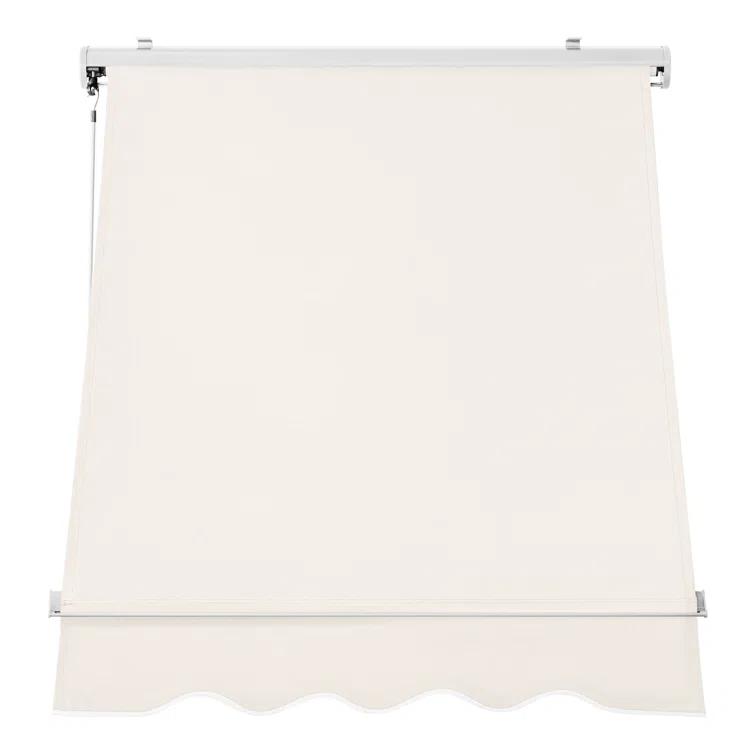 MCombo Polyester Cover Patio Window Awning, Manual Retractable Sunshade Canopy