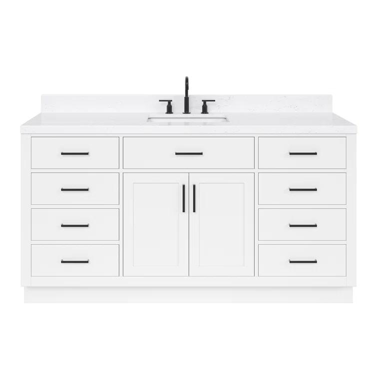 Tidworth 66.25'' Single Bathroom Vanity with Carrara Quartz Top