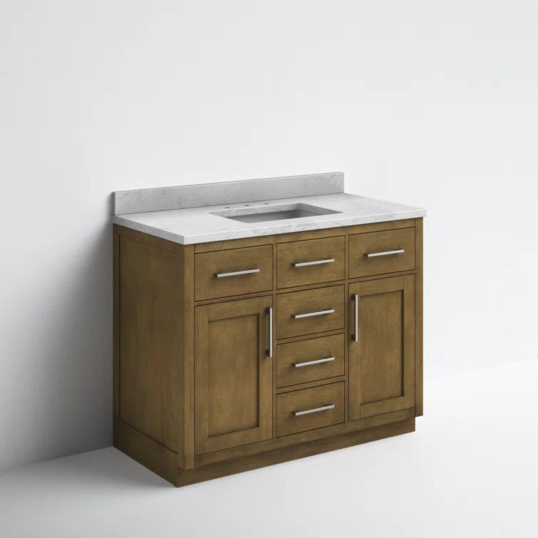 OVE Decors Athea 42 in. W Bath Vanity with Premium Countertop and Power Bar