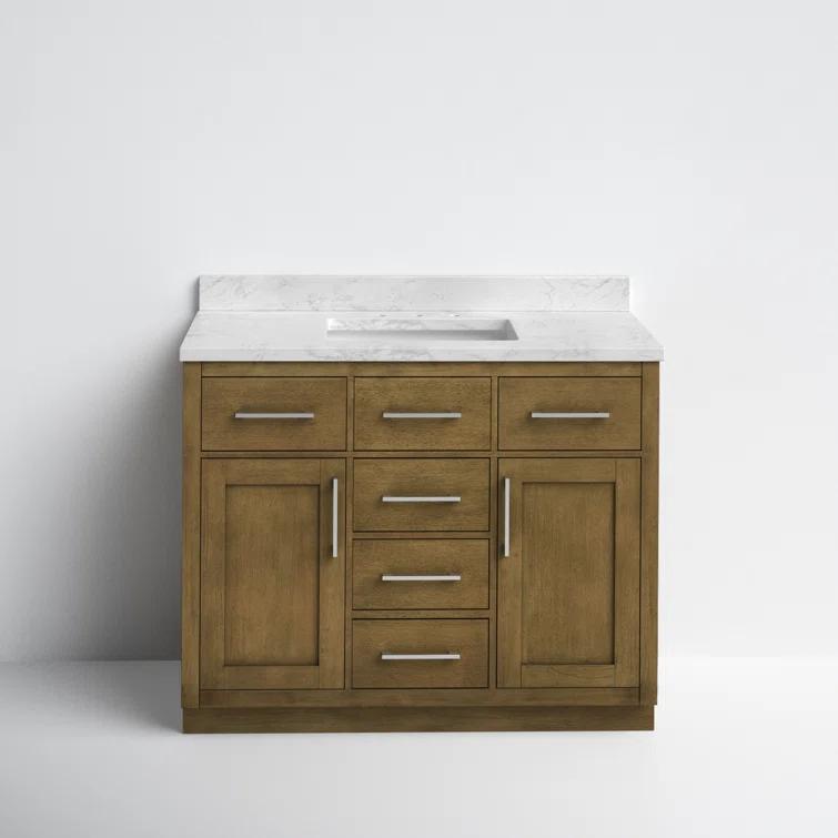 OVE Decors Athea 42 in. W Bath Vanity with Premium Countertop and Power Bar