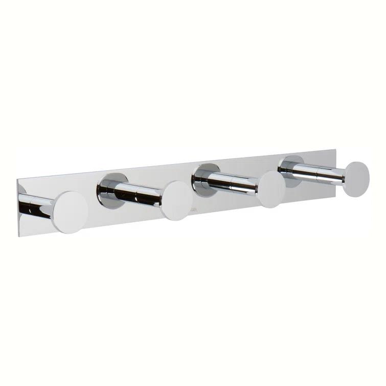 Polished Chrome Quadruple Robe Hook with Solid Brass Construction