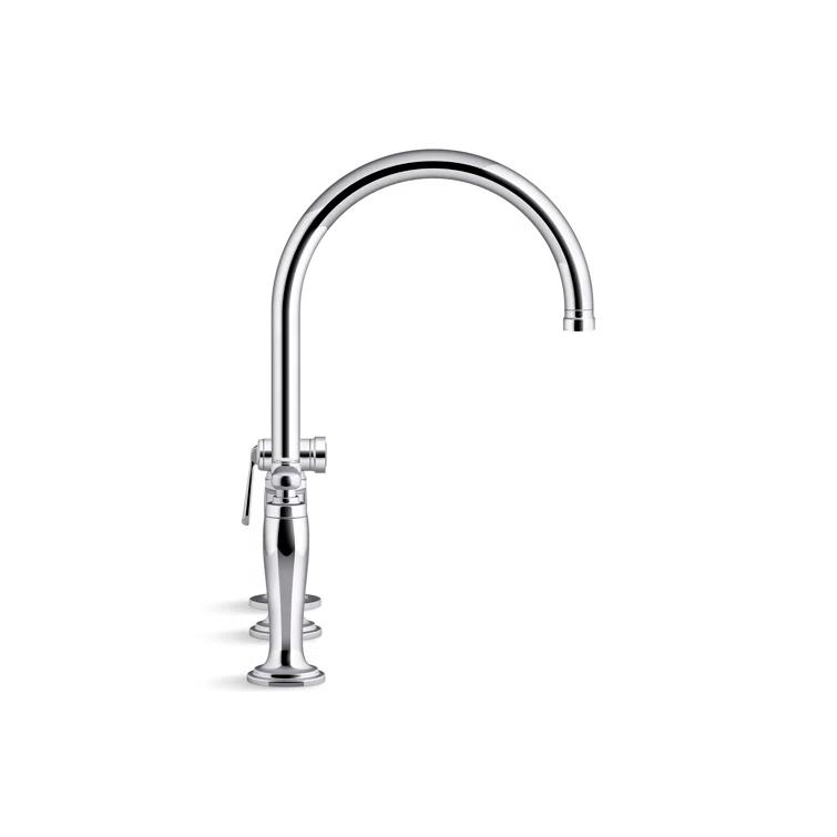 Edalyn by Studio McGee Two-Hole Bridge Kitchen Sink Faucet with Side Sprayer