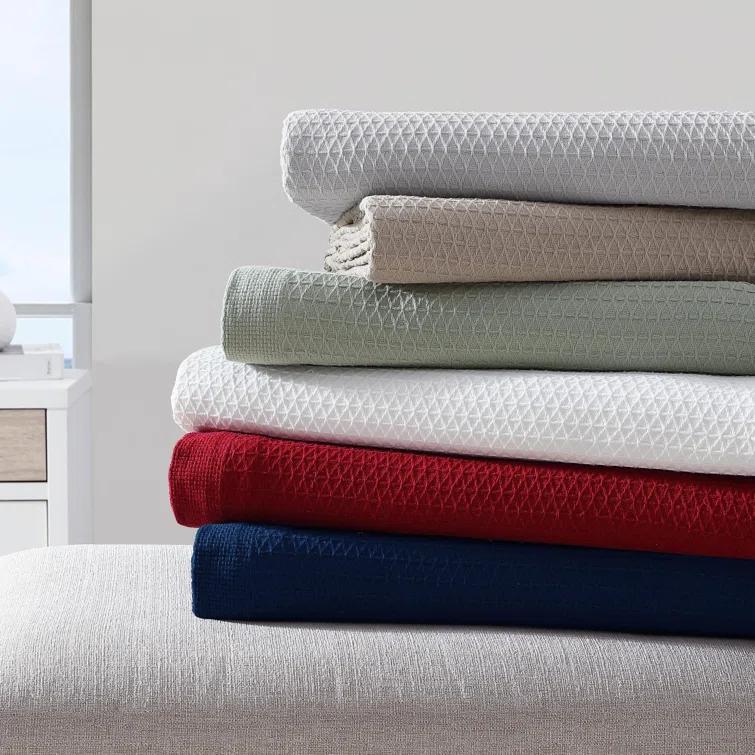 Nautica Baird Solid Cotton Reversible Blanket