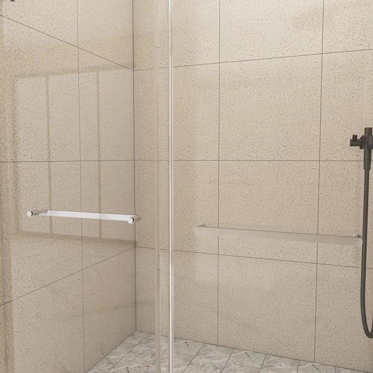 JimsMaison 72" W x 79" H Soft-Closing Double Sliding Frameless Shower Door with Clear Glass JMBGSD03-72BN